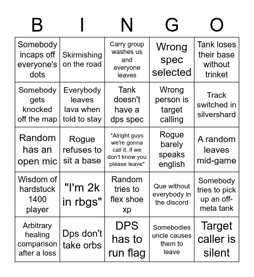 RBG Bingo Card