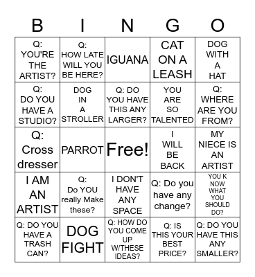 ART FESTIVAL BINGO Card