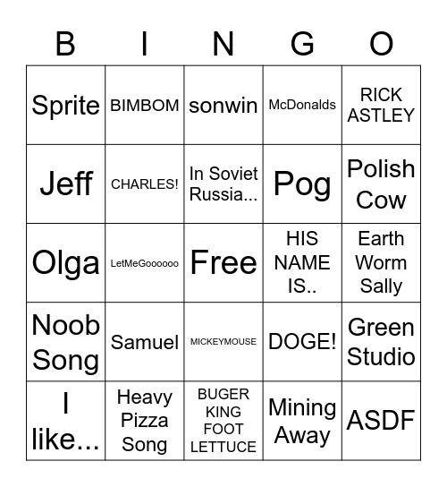 Meme Machine 2020 Bingo Card