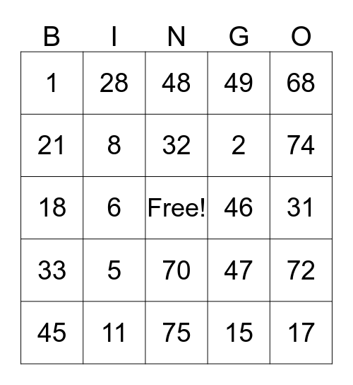 Happy Thanksgiving!!!!! Bingo Card