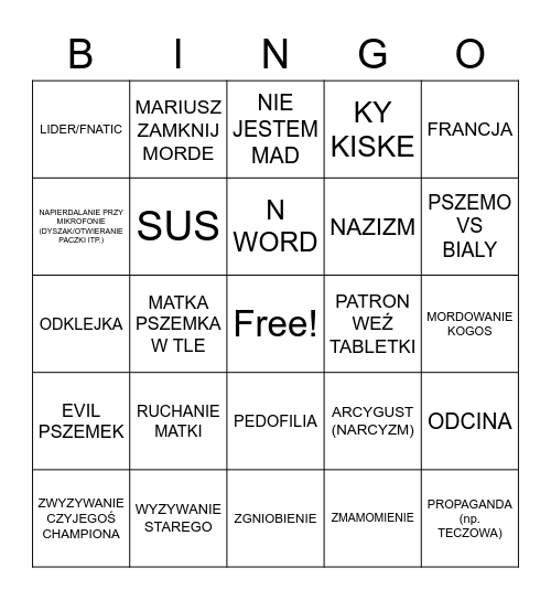 BINGO AJAJA LAND Bingo Card