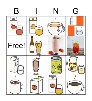 Drinks Bingo Card