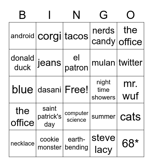 Baffin Bingo Card