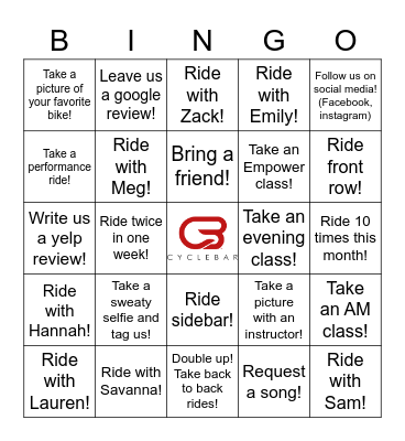 CB Waverly Bingo Card