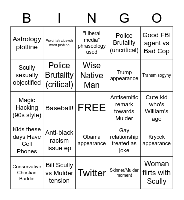 TXF Revival Bingo Card