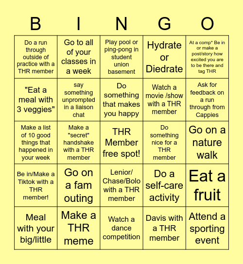 Spring Semester "Bee"ingo Bingo Card