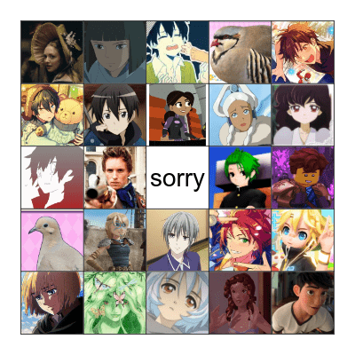 i am sorry Bingo Card