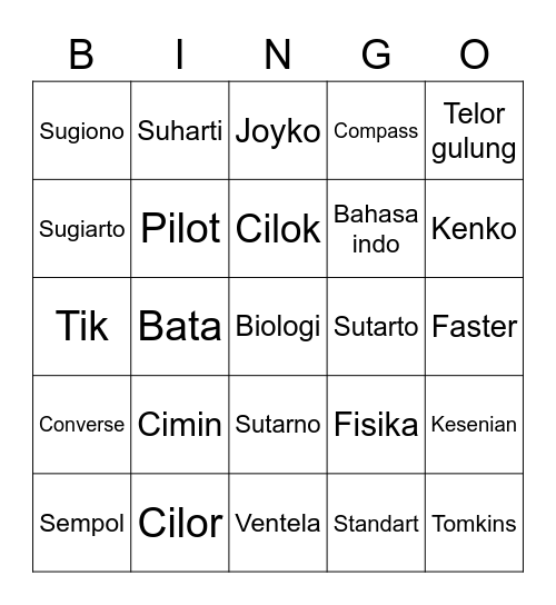 JW Bingo Card
