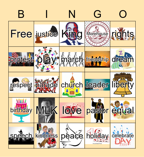 Martin Luther King Jr. Bingo Card