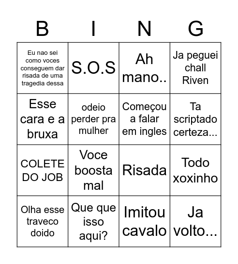 Bingo do Dave/Marcos22 Bingo Card