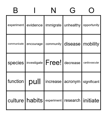 BESISI Bingo Card