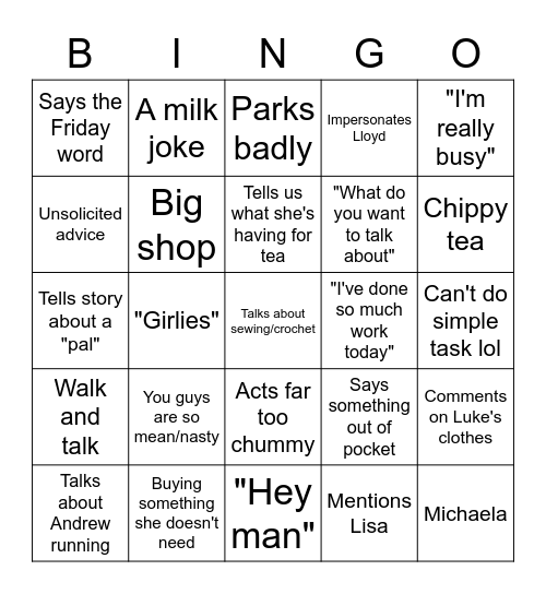 Bing-Chlo Returns Bingo Card