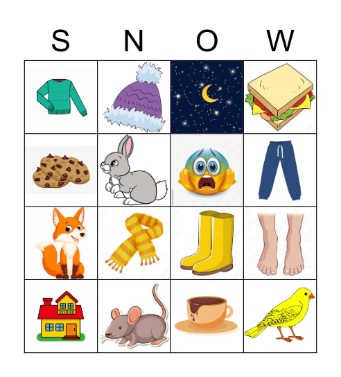One Snowy Night Bingo Card