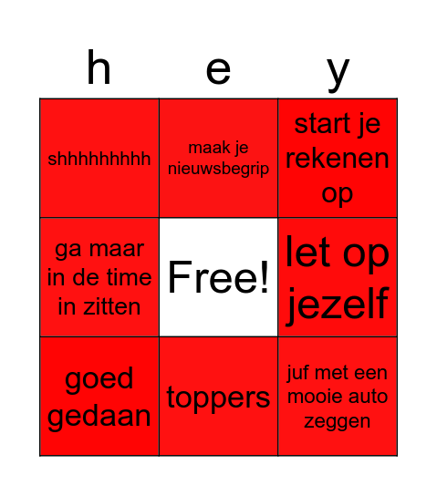 juf met een mooie auto Bingo Card