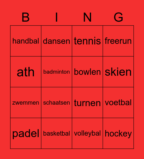 sport bingo Card