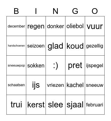 Woorden bingo Card