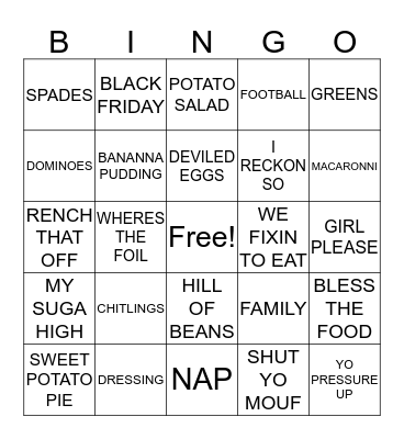Bingo Black Folk Style Bingo Card