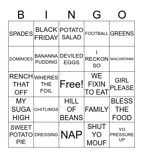 Bingo Black Folk Style Bingo Card