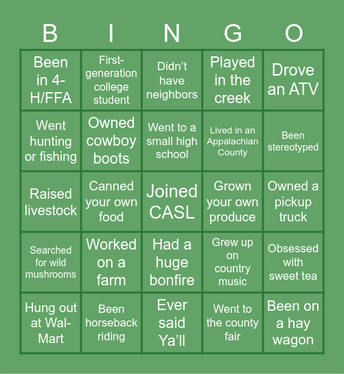 CASL BINGO Card