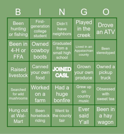 CASL BINGO Card