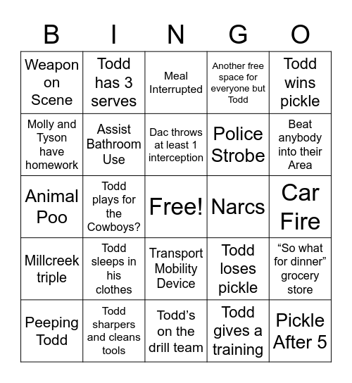 Cowboys suck Bingo Card