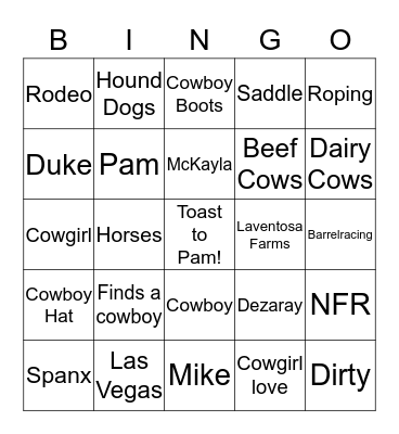 Pams Bachelorette Bingo! Bingo Card