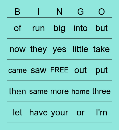 Snap Words Units 1 & 2 Bingo Card