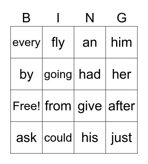 FIRST GRADE Bingo Card