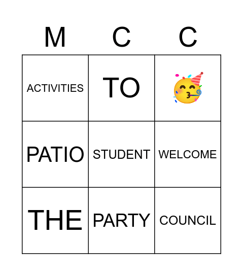 Club Rush Bingo Card