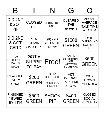 COLLECTOR BINGO Card