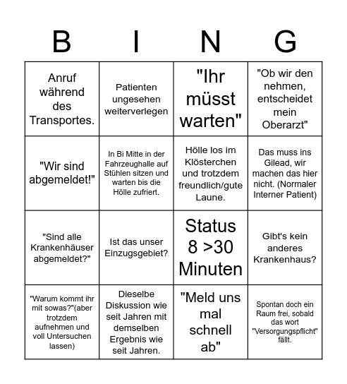 Hauptwachen Büchsen Bingo Card