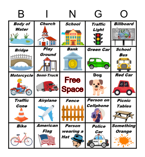 BUS BINGO Card