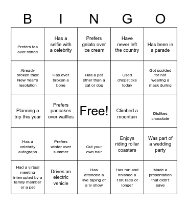 Program Support Branch Bingo Card