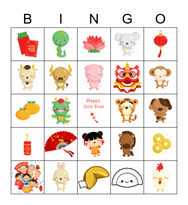 Lunar New Year Bingo Card