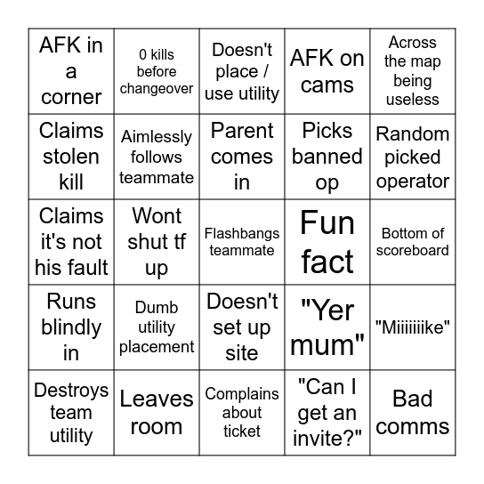 POV: Mac Bingo Card