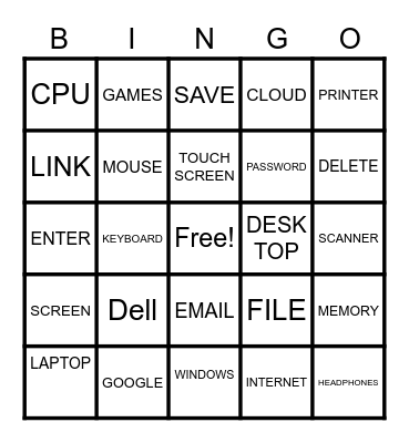 INFORMATION TECHNOLOGY Bingo Card