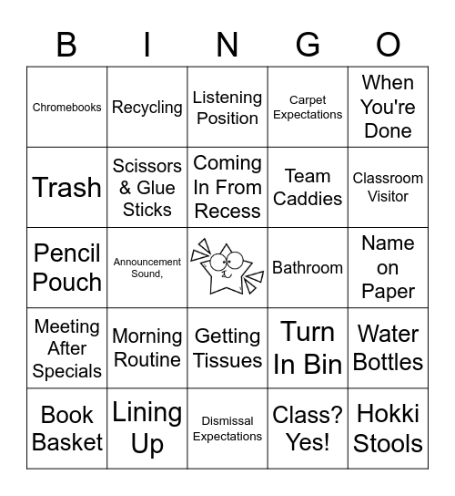 Procedure Bingo Card