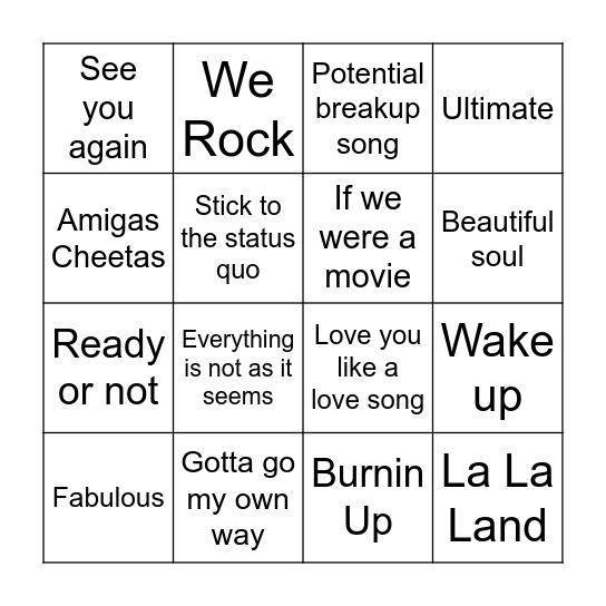 Round 1 - Disney Royals Bingo Card