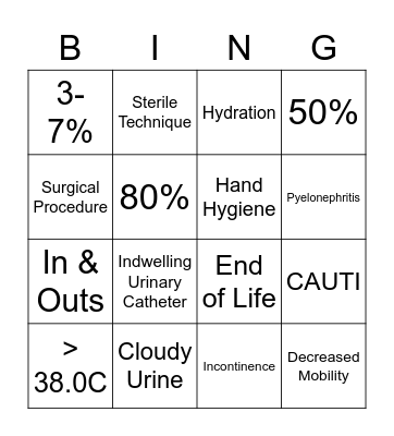 Foley BINGO Card