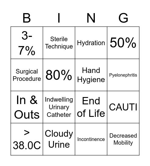 Foley BINGO Card