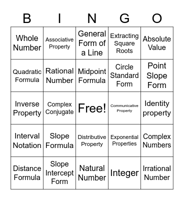 Pre-Requisite BINGO Card