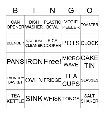 CAT'S KITCHEN TEA Bingo Card