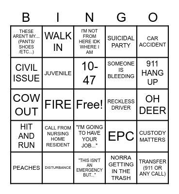 Dispatch Bingo Card