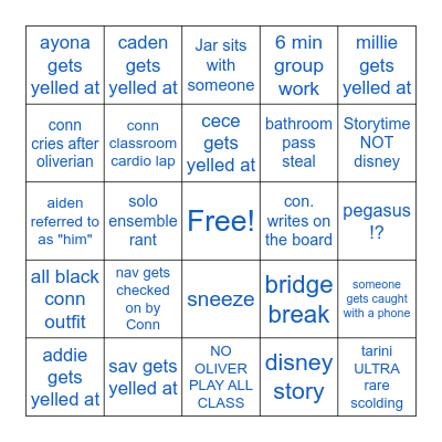 1-17-23 orchestra bingo Card