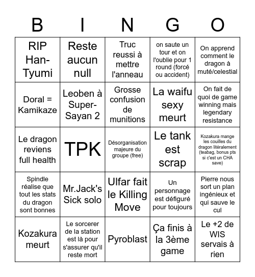 osti vincent tue nous pas tous svp Bingo Card