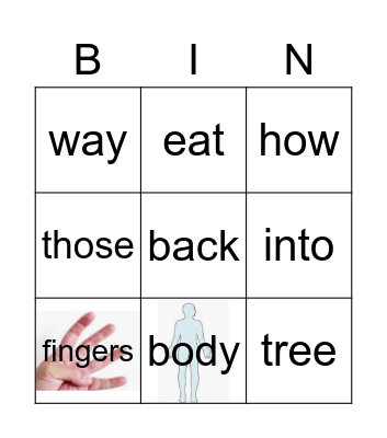 GR2 U2P1 sight words frog Bingo Card