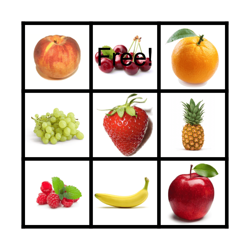 Obst Bingo Card