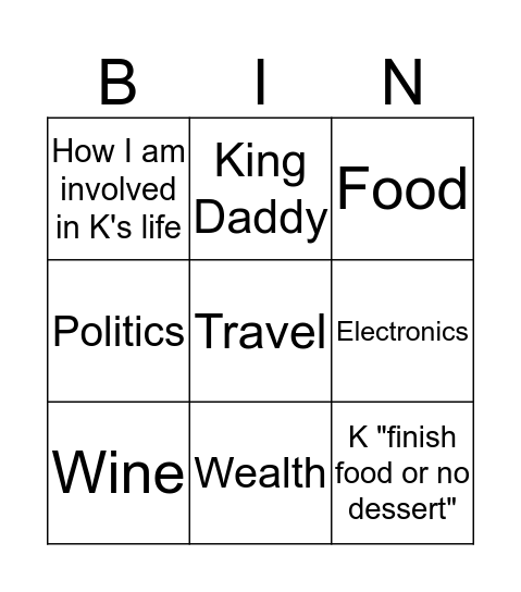 Thanksgiving Fun Bingo Card