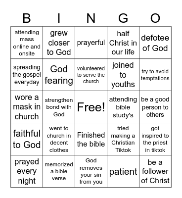 CLE Bingo Card