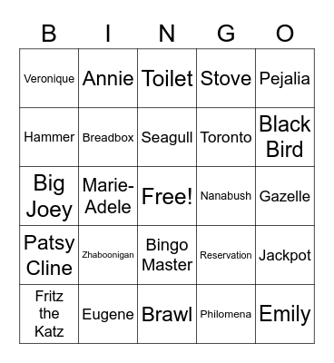 The Rez Sisters Bingo Card